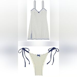 S M L XL XXL PINK By Frankies Bikinis Dress Side Tie Bikini Set Classic Dot